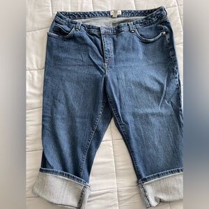 Denim cuffed capri
